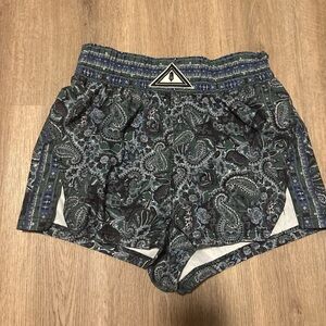 FP Movement by Free People Paisley Athletic Shorts - Blue and Green